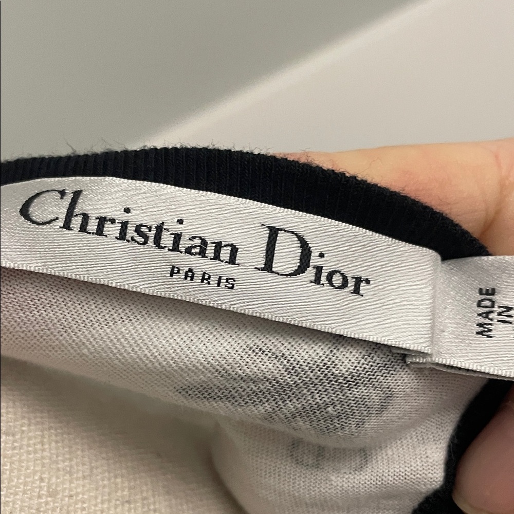 Dior White & Black Christian Dior Paris Ringer Tee - Picture 3 of 6